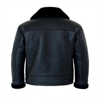 Blouson Aviateur B3 en Cuir Véritable de Mouton pour Homme, Style Bomber, Doublure Coton Zippée, Vêtement d'Hiver, Logo Coupé au Couteau sur le Devant