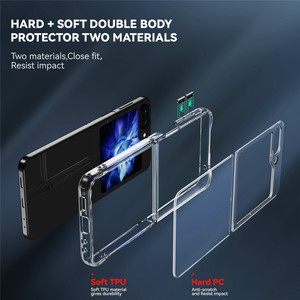 Funda Híbrida Transparente de Acrílico <span class=keywords><strong>2.0</strong></span> para <span class=keywords><strong>Samsung</strong></span> Galaxy Z <span class=keywords><strong>Flip</strong></span> 5 4 3, Plegable, Anti-Amarillamiento, Resistente a Golpes - Product Image 3