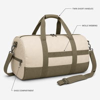 Sac de sport Oxford personnalisé avec logo, bicolore crème kaki, sangle Molle, bandoulière amovible, Flying Whale, vente en gros