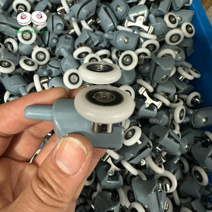 Ролики для душевых дверей с двойным колесом и низким уровнем шума, прямые продажи с завода Rong Rolling - Product Image 1