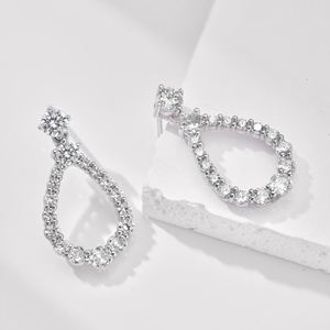 Pendientes de Plata S925 con Diseño Clásico Dylam, Joyería Fina para Mujer, Forma de Gota de Agua, Circonita Cúbica 5A, Diseño Hueco - Product Image 3