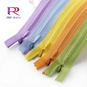 Wholesale Colorful Zip For Women Dresses Custom Invisible Zippers 3# Fabric Tape Nylon Invisible Zipper