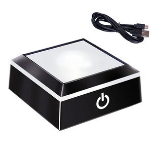 Interruptor táctil cuadrado de <span class=keywords><strong>alta</strong></span> calidad Pantalla de base de luz Led Pedestal de bola de cristal Espectáculo de soporte Led para cubo de cristal 3D - Product Image 1