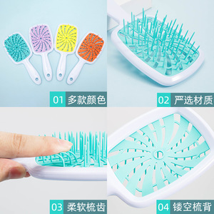 Peine para el cabello Windmill Hollow de plástico ABS, grande, portátil, para uso doméstico, herramienta de peinado para dar volumen y suavizar desde la raíz - Product Image 2