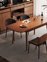 Italienischer Minimalistischer Esszimmerstuhl aus Massivholz mit PU-Leder-Polsterung, Armlos, Modern-Vintage-Inspiriert CY047