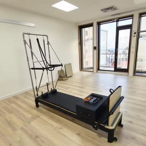 Professional Aluminum Pilates Reformer with Half Tower - 5 Resistance <strong>Levels</strong> for Full-Body Workouts - Home Gym/Pilates Studio - Product Image 1