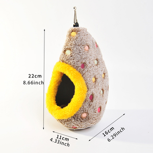 Venta al por mayor de fábrica conejillo de indias loro mascota jaula pájaros lugar de vida loros cueva cama tienda colgante invierno cálido Nido de Pájaro casa - Product Image 3