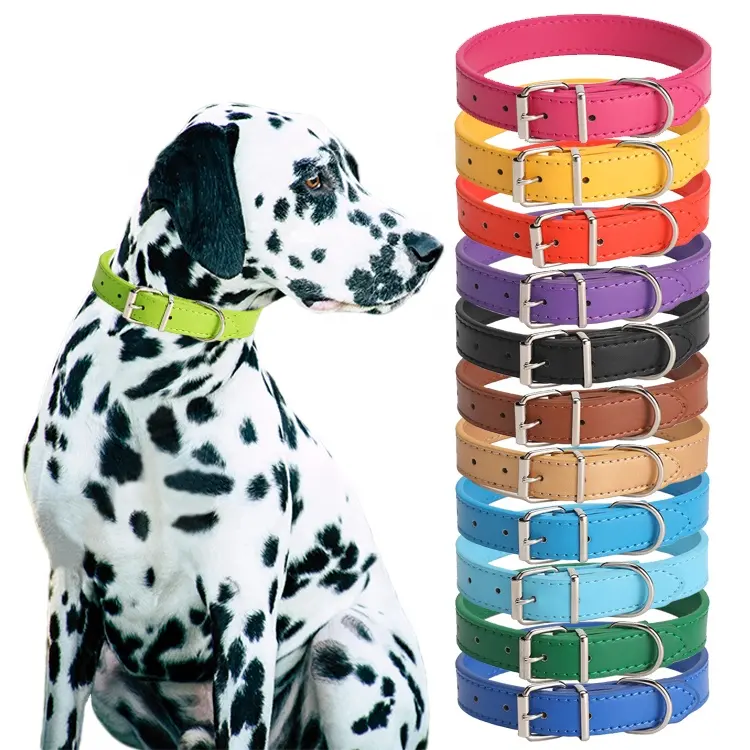 Multicolour Luxury Custom Pu Adjustable Bling Vegan Pet Leather Collar For Dogs