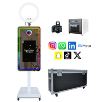 Nouvelle Tendance 2026 : Cabine Photo Tactile 21,5 Pouces Réglable en Hauteur pour Enfants et Adultes, Miroir Selfie, Cabine Photo DSLR pour Événements et Location
