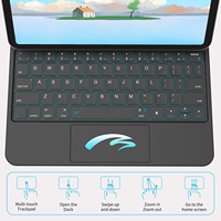 Funda con Teclado Retroiluminado RGB OEM para iPad A16 con Panel Táctil para iPad de 10.ª Generación de 10.9 Pulgadas, Funda Magnética Inalámbrica con Soporte