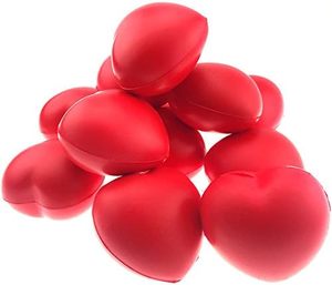 Vente en gros de balles anti-stress en mousse PU personnalisées avec logo imprimé en couleur, mini balles anti-stress en forme de cœur rouges, jaunes, blanches, bleues, vertes - Product Image 2
