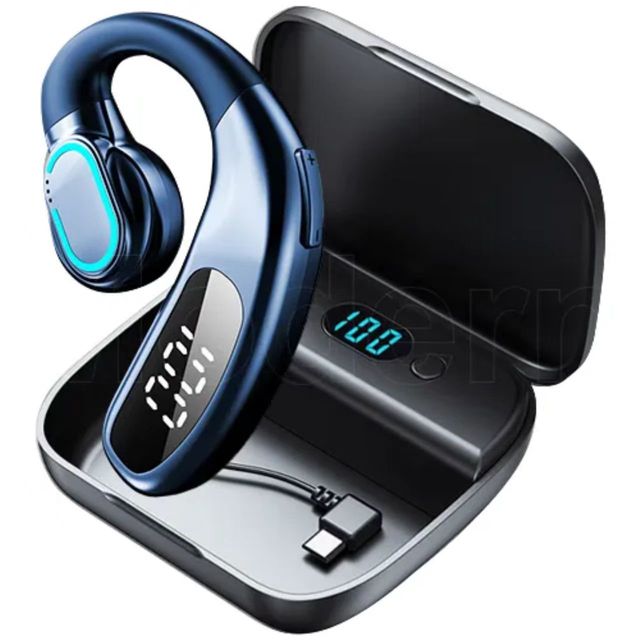 Super Long Time Working Open Rotation Single Wireless Business Stereo Earphone With Reverse Charging Case Power Bank