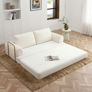 Convertible <b>Sofa</b> <b>Bed</b> Set Folding Floor Couch Modern Corduroy Futon Sleeper Mattress Pillows Boneless <b>Sofa</b> Living Room Bedroom - Product Image 4