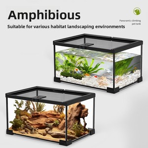 Terrario Rectangular de Vidrio Transparente, Ecológico, Ligero, Duradero y Reutilizable para Reptiles, Caja de Cría para Mascotas, Venta al Por Mayor - Product Image 1