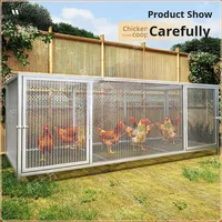 Jaula de Gallinas de Hierro Encriptada, Tamaño Grande, para Exteriores, Cría de Pollos y Patos, Limpieza Automática de Estiércol para Todas las Estaciones