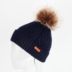 Stylish Custom Warm <strong>Fleece</strong> <strong>Lined</strong> Knitted Soft Ski Cuff Cap with Pom Pom <strong>Bobble</strong> <strong>Hat</strong> for Women - Product Image 6