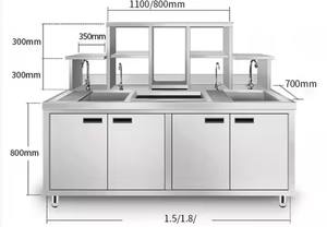 Nouvelle machine distributrice de bubble tea commerciale avec comptoir de présentation, équipement de réfrigération et d'échange de chaleur, armoire congélateur en acier inoxydable - Product Image 2