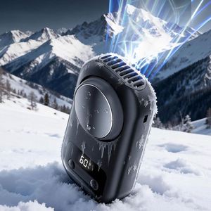 Ventilateur de refroidissement à glace multifonctionnel, petit et portable, avec écran LED numérique, support intégré, peut être accroché à la taille - Product Image 2
