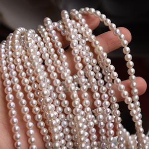Perla de <span class=keywords><strong>Akoya</strong></span> de agua dulce de China, collar semiacabado blanco de cuentas redondas de 5-5,5mm con resplandor, joyería hecha a mano, Material de abalorios DIY - Product Image 5