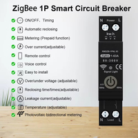 Interruptores de Circuito Inteligentes Tuya Smart Life Mini con Control Remoto 1P Zigbee 63A, Temporizador, Medidor Eléctrico