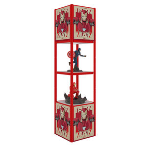 Rak Pameran Lipat 4 Tingkat Bentuk Persegi dan Bulat, Model Retractable Twist Tower - Product Image 2