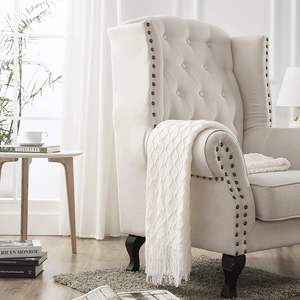 Manta de punto acrílico suave y gruesa con diseño geométrico para adultos, ideal para la oficina y descansos. - Product Image 2