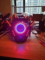 Cool RGB Full Color Led Casque Clignotant Casque Moto Toit Boxer Casque De Sécurité Chapeau Éclairage Scène Danse Performance Gants Costume