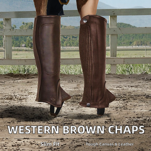 Polainas de Montar a Caballo Estilo Vaquero Australiano para Hombres y Mujeres Adultos, de Lona, para Uso Profesional, con Cierre de Hebilla - Product Image 2