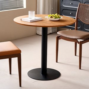 Mesa de <span class=keywords><strong>Comedor</strong></span> Redonda de Madera Maciza Estilo Vintage, Mesa de Reuniones, Mesa de Té para el Hogar o Restaurante, Sillas Estilo Fangyuan - Product Image 1