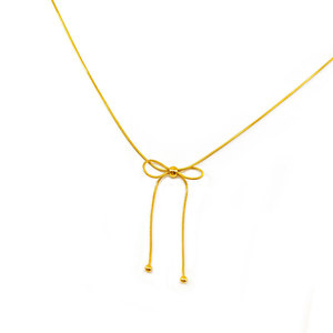 จี้สร้อยคอรูปโบว์ชุบทอง 14k 18k ทำจากสแตนเลส 316L สำหรับผู้หญิง ขายส่ง - Product Image 6