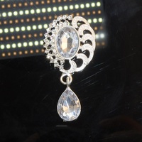 Nuevos accesorios DIY, hebilla de diamante decorativa, colgante de gota de agua dorada, placa de flor, broche, placa, tapas de cuentas de cristal, accesorios para el cabello