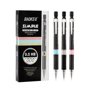 שחור צבע HB 0.5mm מכאני עיפרון עם מחק