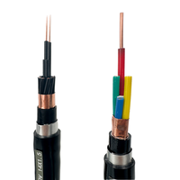 Flammhemmendes Kupferkabel PVC-Isolierung Kupfergeflecht-Abschirmung Stahlband-Armiert 4*2,5mm Mehradriges Stromsteuerkabel Schwarz