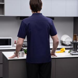 <span class=keywords><strong>Veste</strong></span> <span class=keywords><strong>de</strong></span> Chef d'été à Manches Courtes pour Restaurant et Bar, Uniforme <span class=keywords><strong>de</strong></span> <span class=keywords><strong>Cuisine</strong></span> pour Hôtel, <span class=keywords><strong>Veste</strong></span> <span class=keywords><strong>de</strong></span> Chef Bleu Clair - Product Image 3