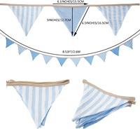 Dreieckige Wimpelkette aus Baumwollstoff, Wiederverwendbare Party-Girlande für Kinderzimmer, Babyparty, Geburtstag, Boho-Hochzeit, Partydekoration