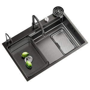 Grifo de cascada económico de alta dureza resistente a arañazos, de acero inoxidable 304 negro con nanotecnología integrada para fregadero de cocina - Product Image 2