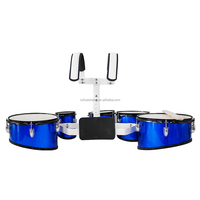 Good Quality Professional Percussion Snare Marching Drum Set 3-4-5 Joint Wooden with PVC Drum Heads Belt Blue Red White Black