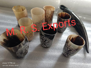 Coupes en corne de bœuf de qualité supérieure, gravées et finies au feu, coupes à vin viking, verres à boire aux prix les plus bas - Product Image 3