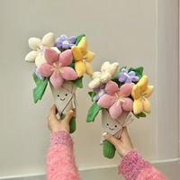 Bouquet d'ours en peluche personnalisé, fleurs en main, cadeau de remise de diplôme, anniversaire, petite amie, maman, professeur, infirmière, fête des mères