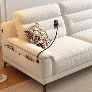 2026 New Italian Minimalist Cotton Linen <b>Sofa</b> Set Modern Cream Style Fabric Couch <b>for</b> Living Room Home Decor - Product Image 3