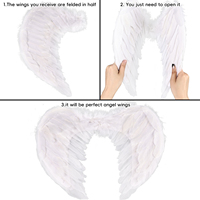 Ensemble d'ailes d'ange en plumes de luxe en gros, ailes en plumes naturelles durables et robustes pour le cosplay, les événements festifs et les spectacles théâtraux