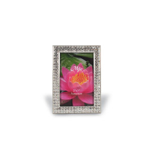 Cornice Portafoto in Cristallo Mjto 2x3 Pollici, Cornice Decorativa con Strass Argento per Esposizione su Scrivania o Casa - Product Image 1