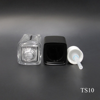 Vente en gros d'usine, flacon pompe carré en verre de 30 ml, transparent, vide, pour fond de teint liquide