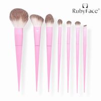 Ensemble de 7 pinceaux de maquillage professionnels, 3 pinceaux pour le visage, 4 pinceaux pour les yeux, poudre, contour, blush, fard à paupières, kit de mélange, rose lavande