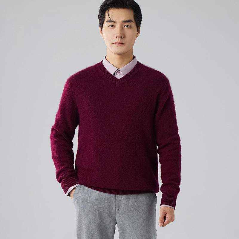 V-neck [SY814] dark red
