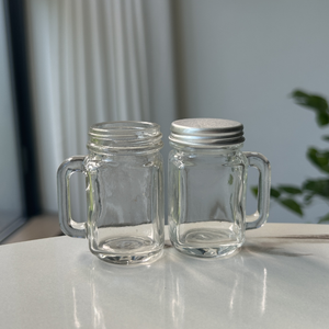 Pot à épices <span class=keywords><strong>en</strong></span> <span class=keywords><strong>verre</strong></span> pour table de cuisine, 50 ml, 80 ml, 120 ml, avec couvercle <span class=keywords><strong>en</strong></span> acier inoxydable, salière et poivrière - Product Image 3