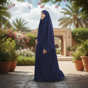 Haut à encolure dégagée bleu marine pour femme, idéal pour la mode modeste, vente en gros du Pakistan, grandes tailles, respirant, séchage rapide, polyester - Product Image 3