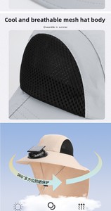 Sombrero de pescador de verano de ala grande <span class=keywords><strong>para</strong></span> hombres y mujeres bordado 3D terciopelo de secado rápido impermeable protección <span class=keywords><strong>solar</strong></span> arcos al aire libre <span class=keywords><strong>Solar</strong></span> - Product Image 4
