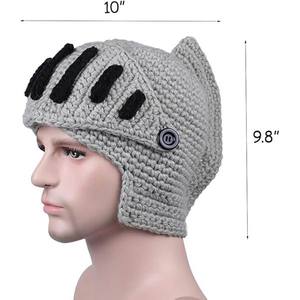 Gorros de invierno únicos y elegantes con diseño de <span class=keywords><strong>barba</strong></span> de bárbaro, orejeras cálidas, gorro de punto hecho a mano con casco de caballero y peluca divertida - Product Image 6