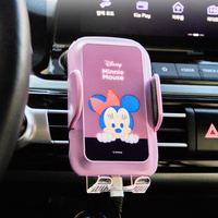 Disney Araçları için Hava Menfezi, Mermer Taban ve Araç Telefonu Standı ile Yüksek Hızlı Kararlı Kablosuz Şarj Otomatik Tutucu